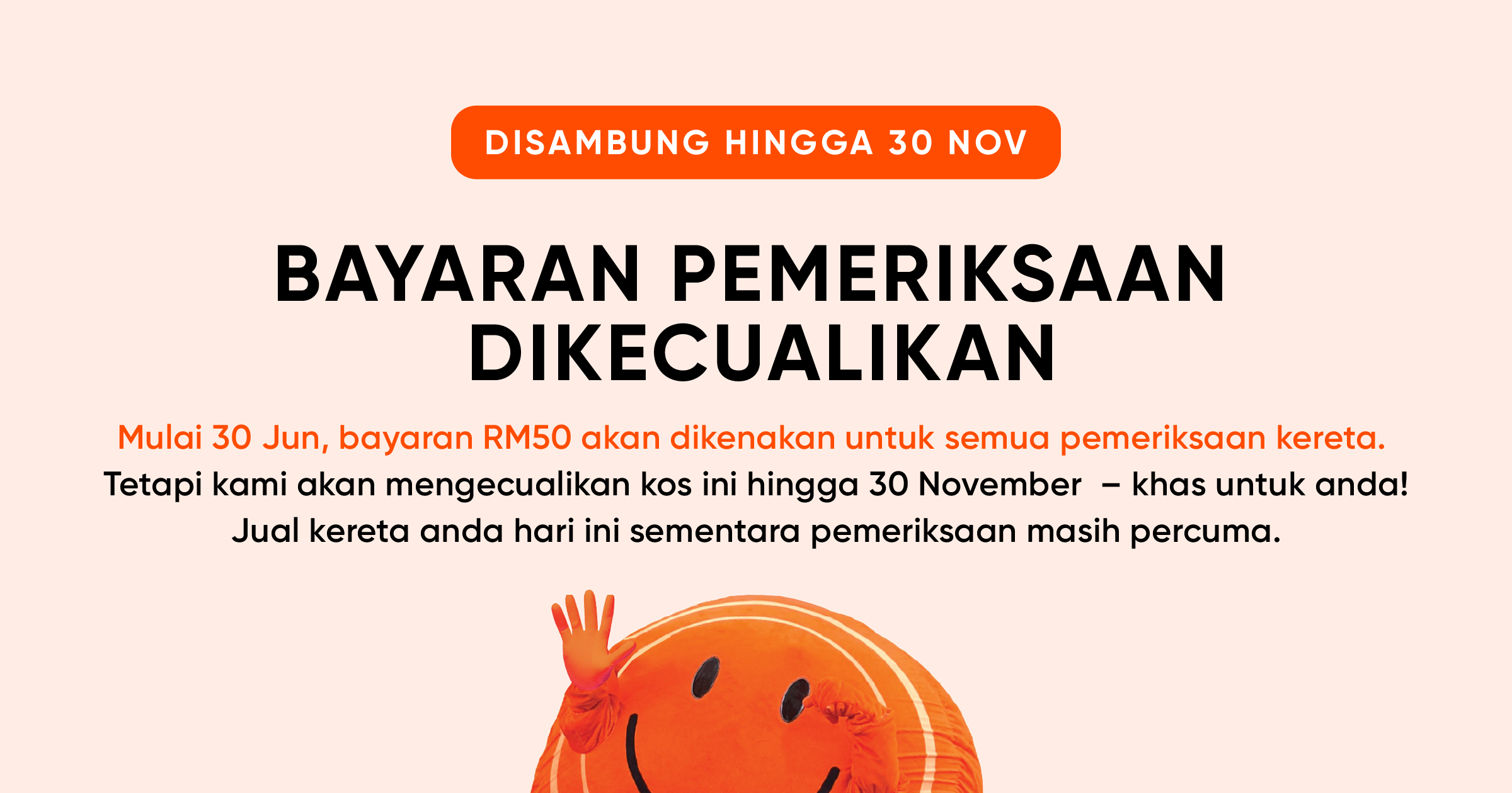 Carro Inspection fee waived - 30 November BM