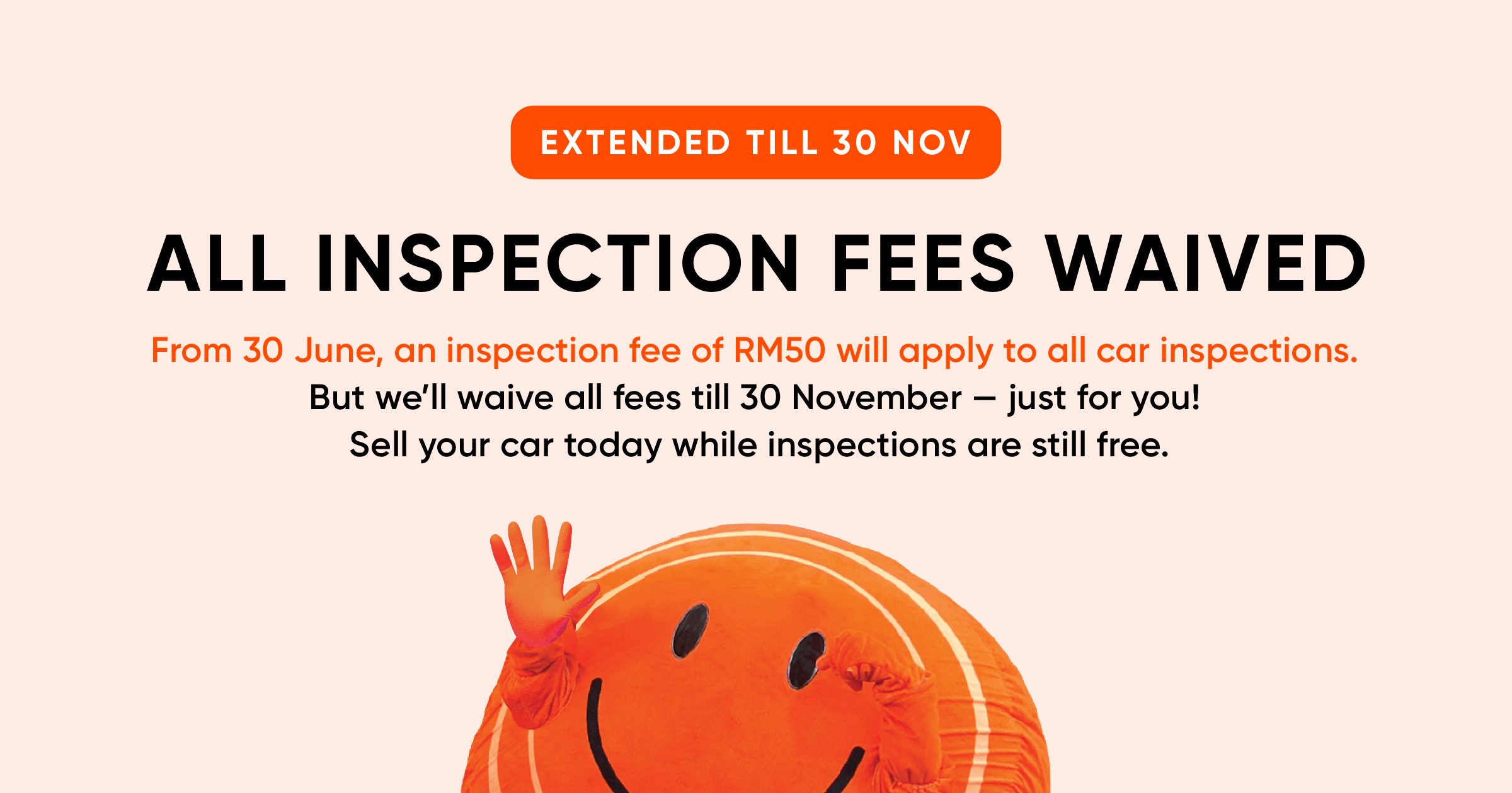 Carro Inspection fee waived - 30 November